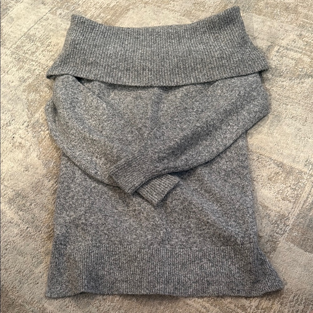 Gray Off-Shoulder Sweater